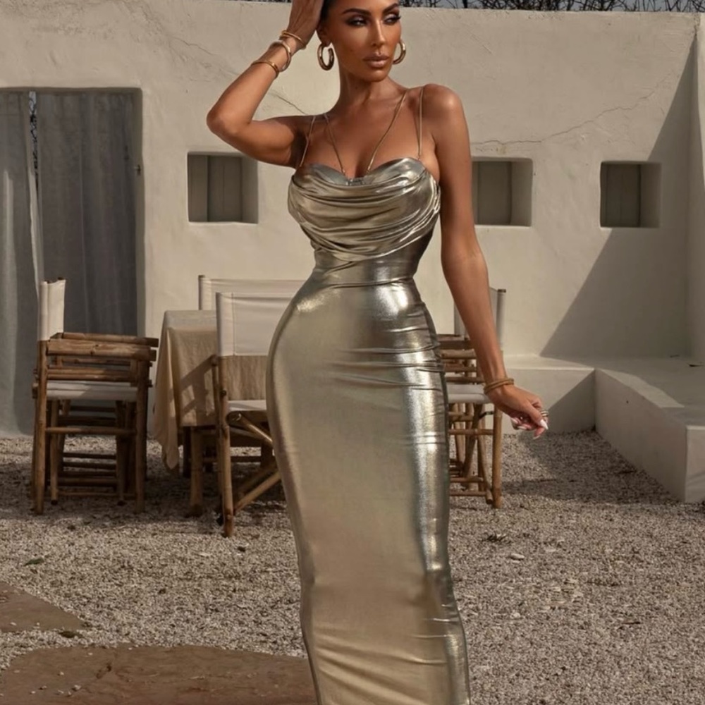 Stunning Silver Sequin Gown